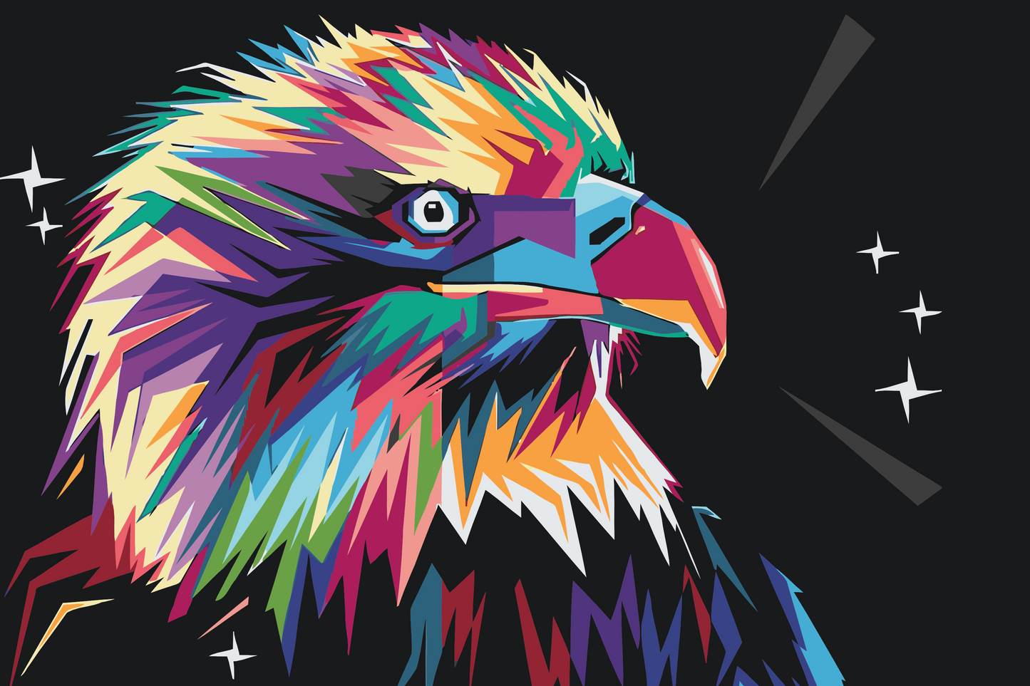Paint by number - Vector Eagle