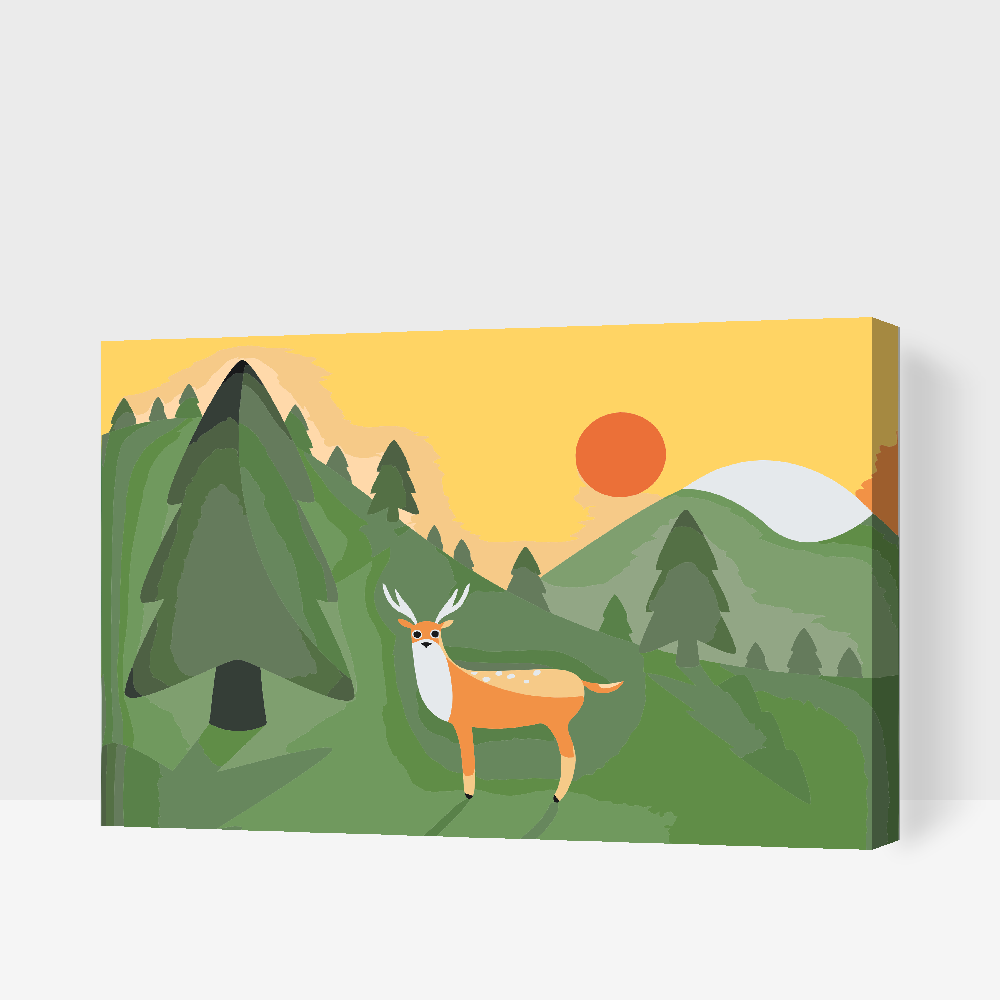 Paint by number - Landskab med hjorte