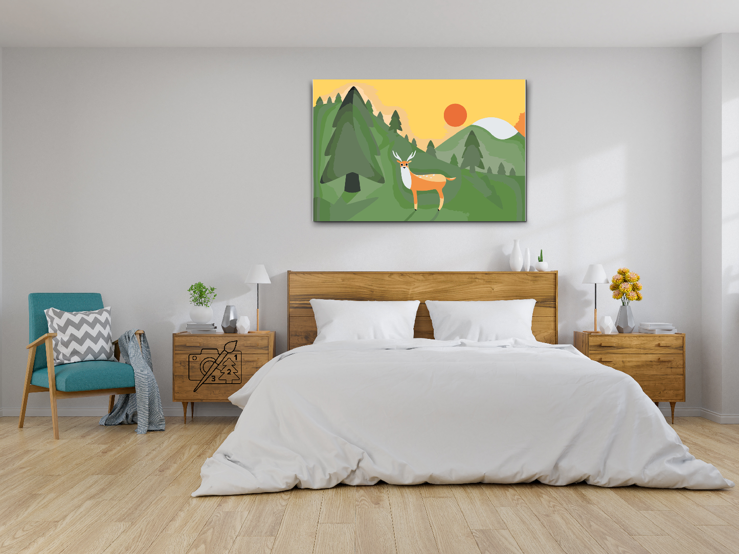 Paint by number - Landskab med hjorte