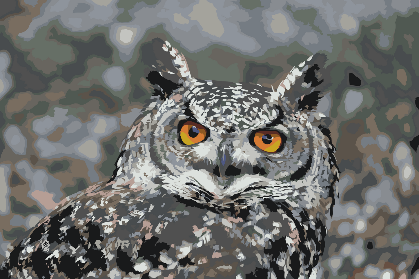 Paint by number - Ugle 3