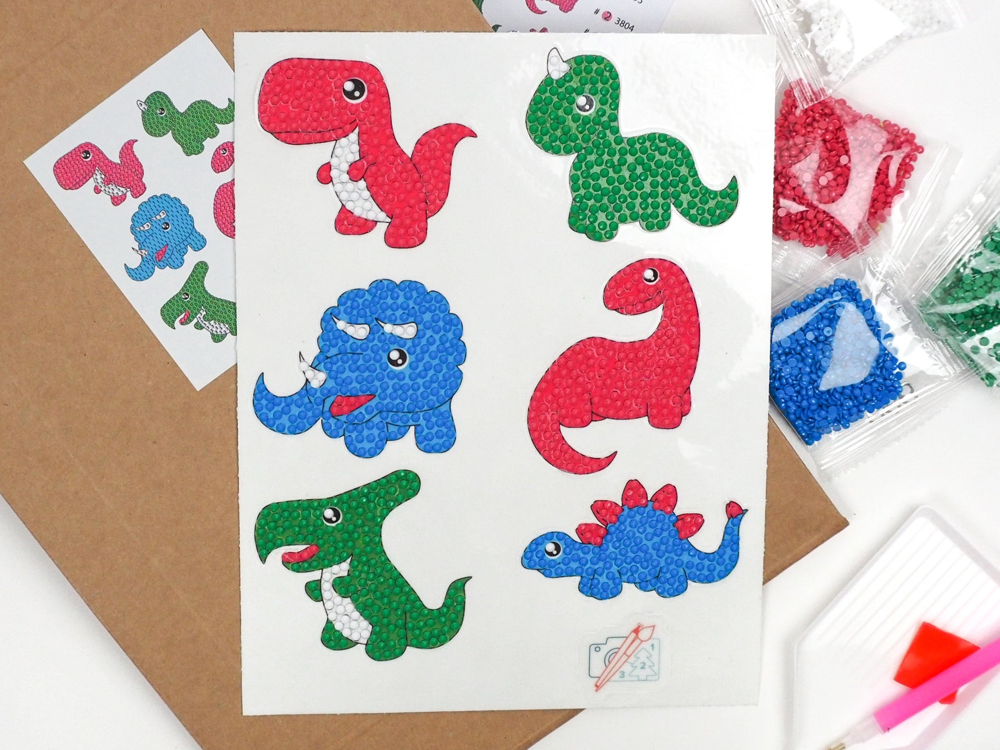 Diamond Painting Sticker - Diamond painting sticker - Små dinosaurer 2