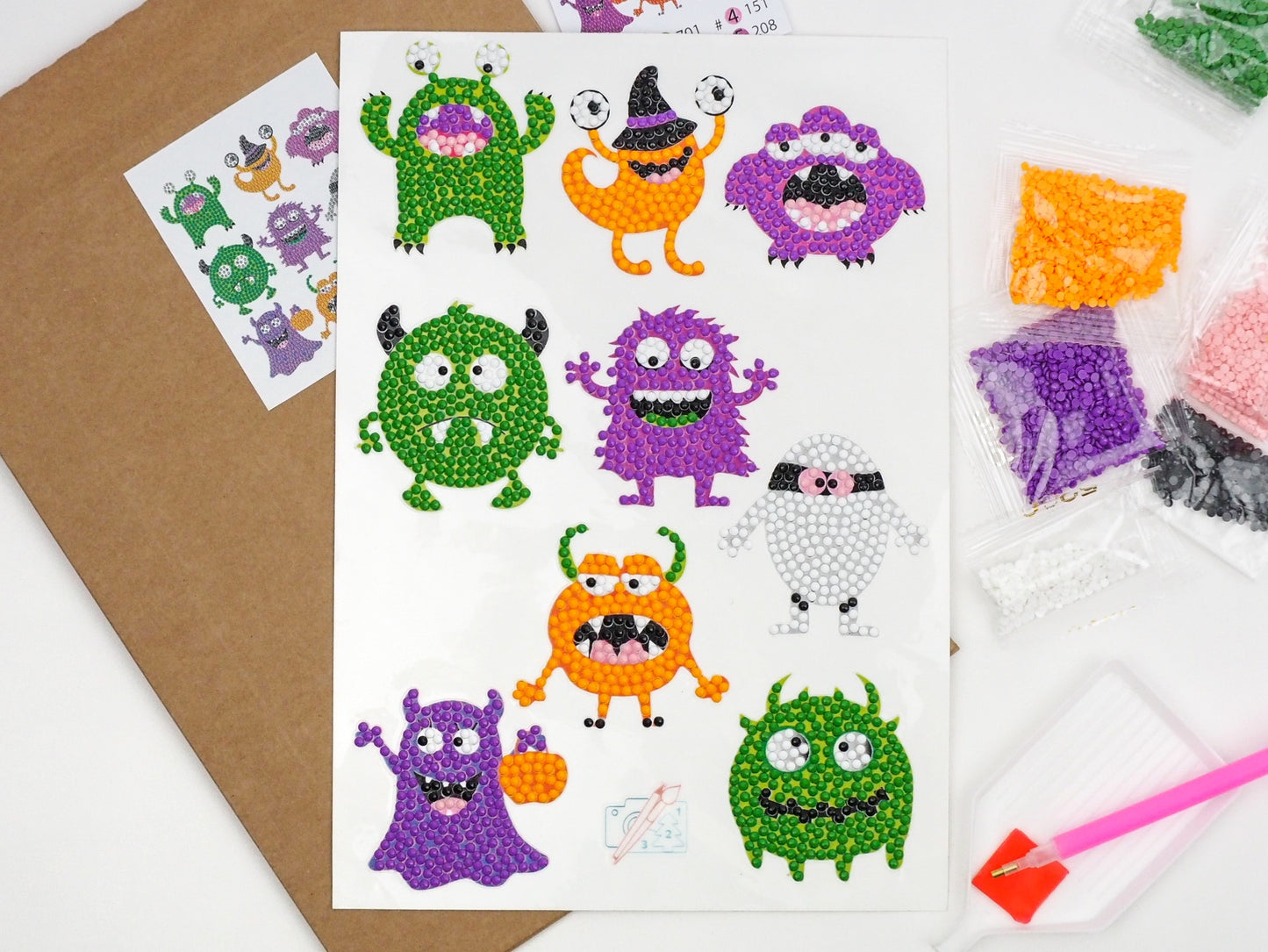 Diamond Painting Sticker - Diamond painting sticker - Søde monstre