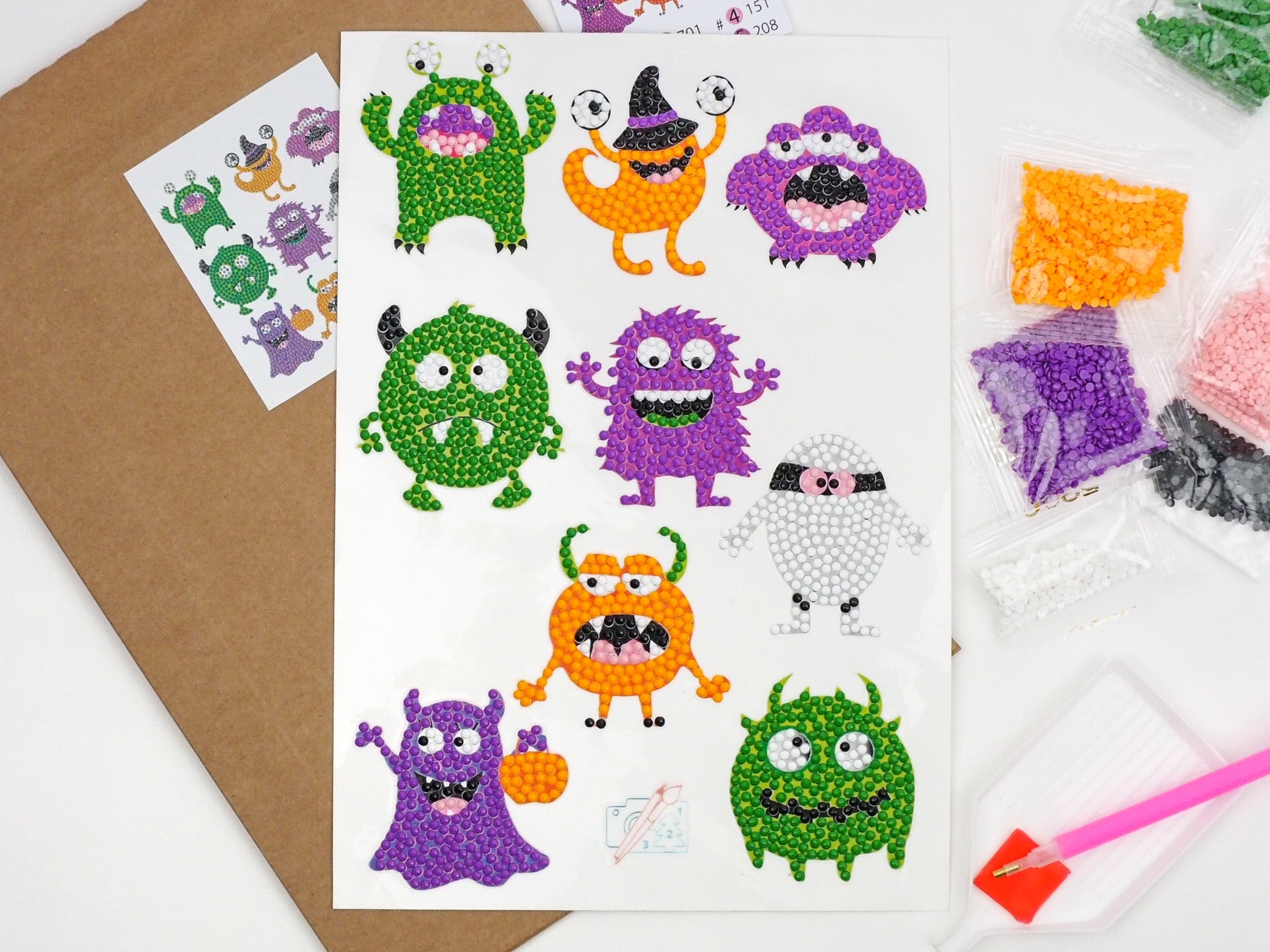 Diamond Painting Sticker - Diamond painting sticker - Søde monstre