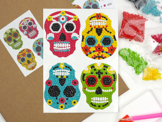 Diamond Painting Sticker - Diamond painting sticker - Farverige kranier