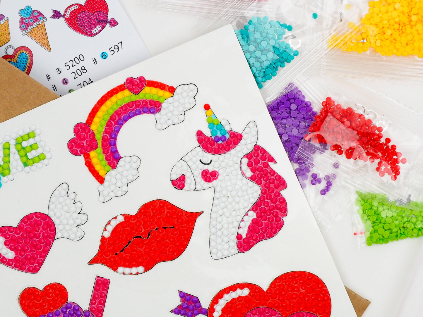 Diamond Painting Sticker - Hjerter