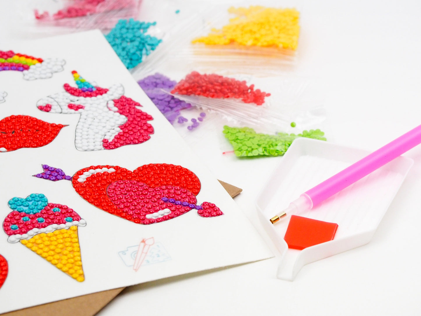 Diamond Painting Sticker - Hjerter