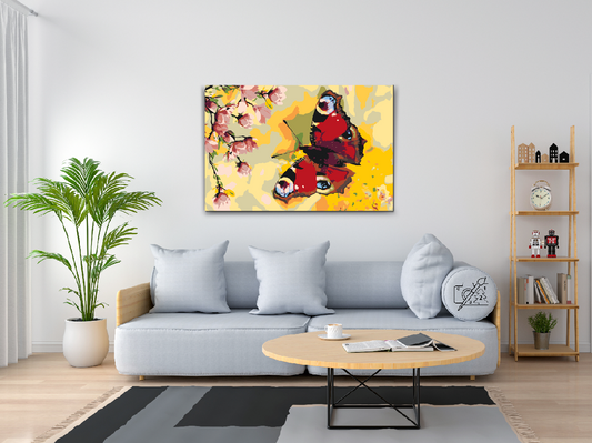 Paint by number - Påfugløje-sommerfugl