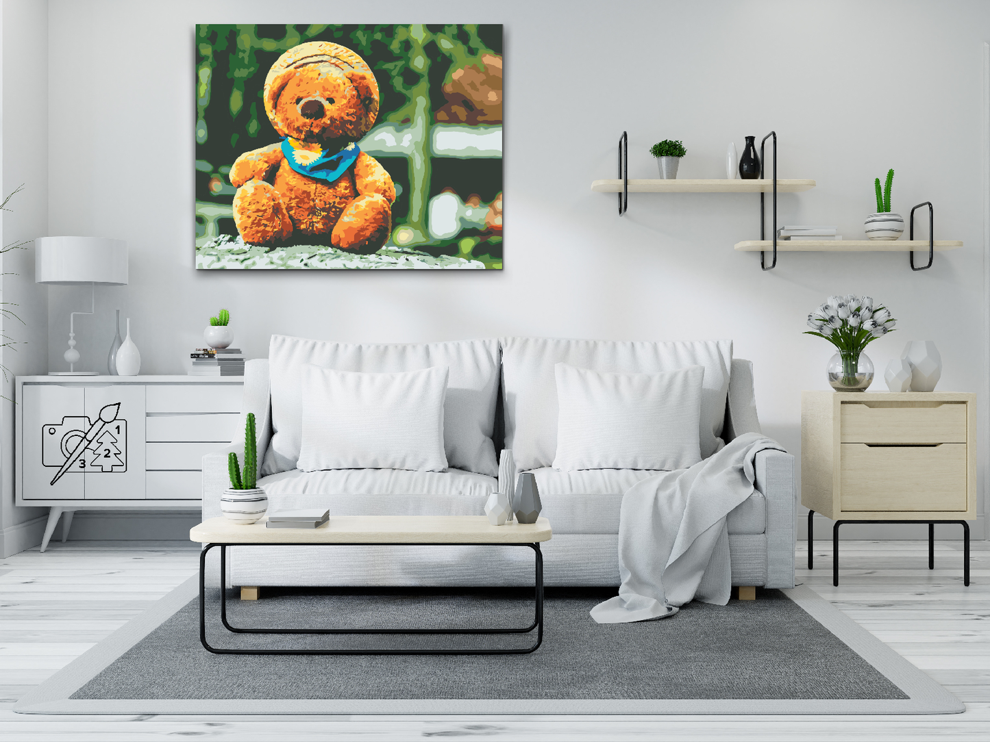 Paint by number - Bjørn med hat