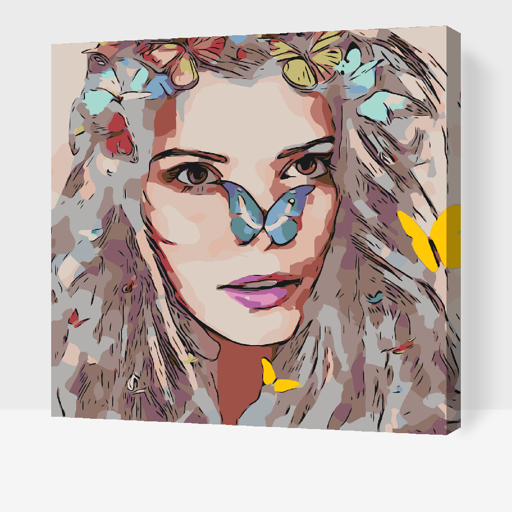 Paint by number - Pige med sommerfuglene