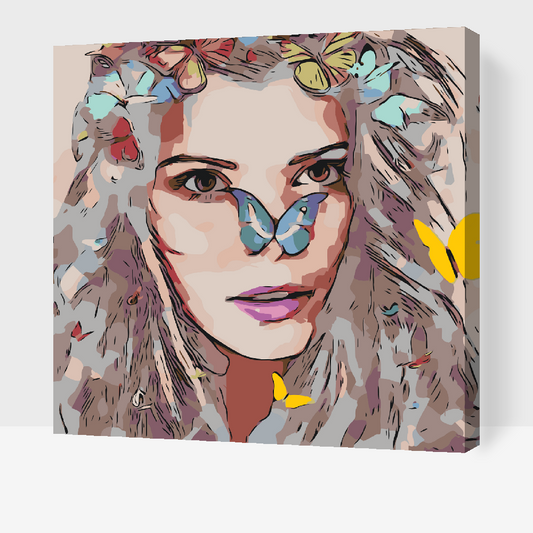 Paint by number - Pige med sommerfuglene