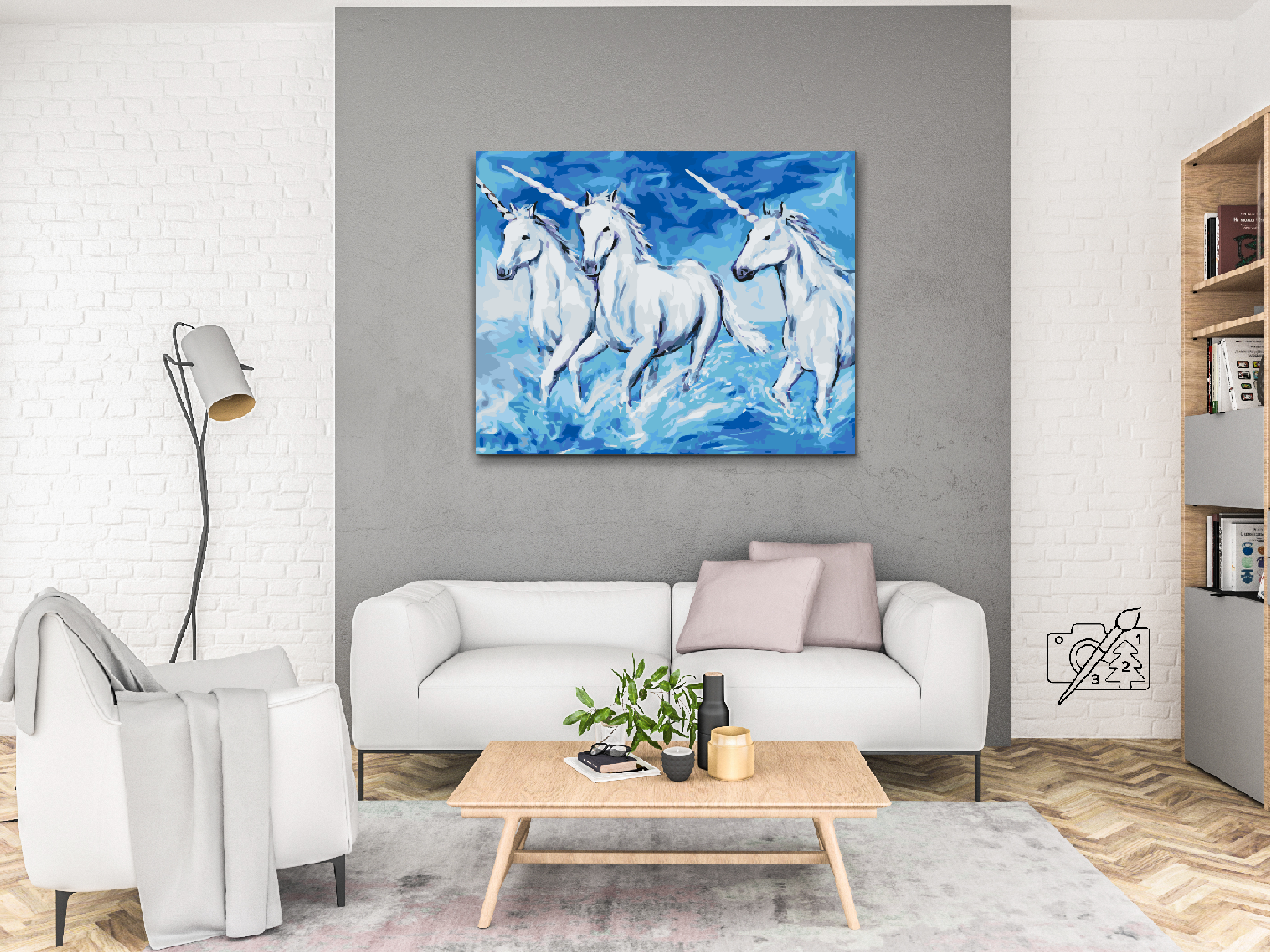 Paint by number - Enhjørninger