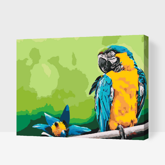 Paint by number - Papegøje og blomst