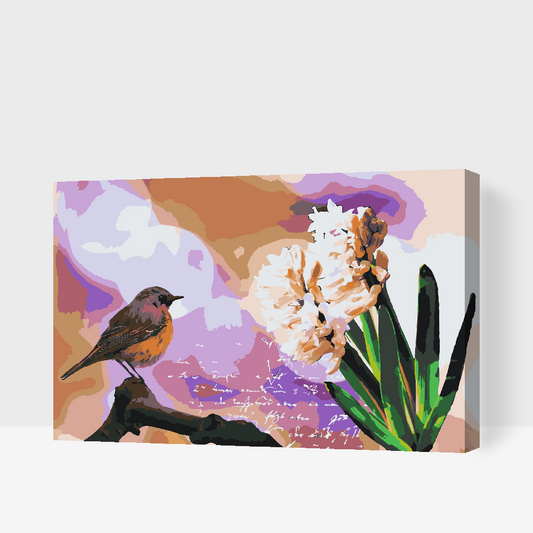 Paint by number - Hyacint og Fugl