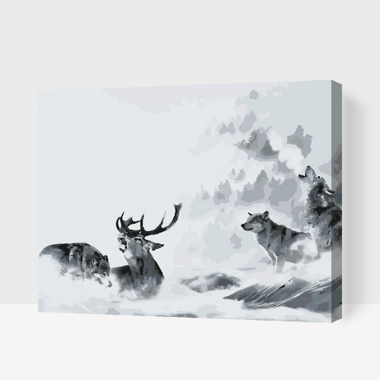 Paint by number - Ulve på jagt