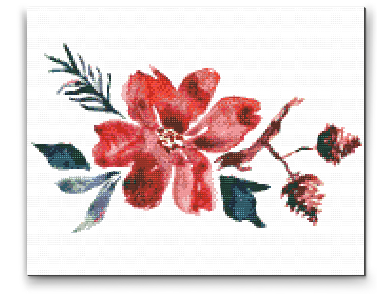 Diamond Paint - Skitsen af blomsten