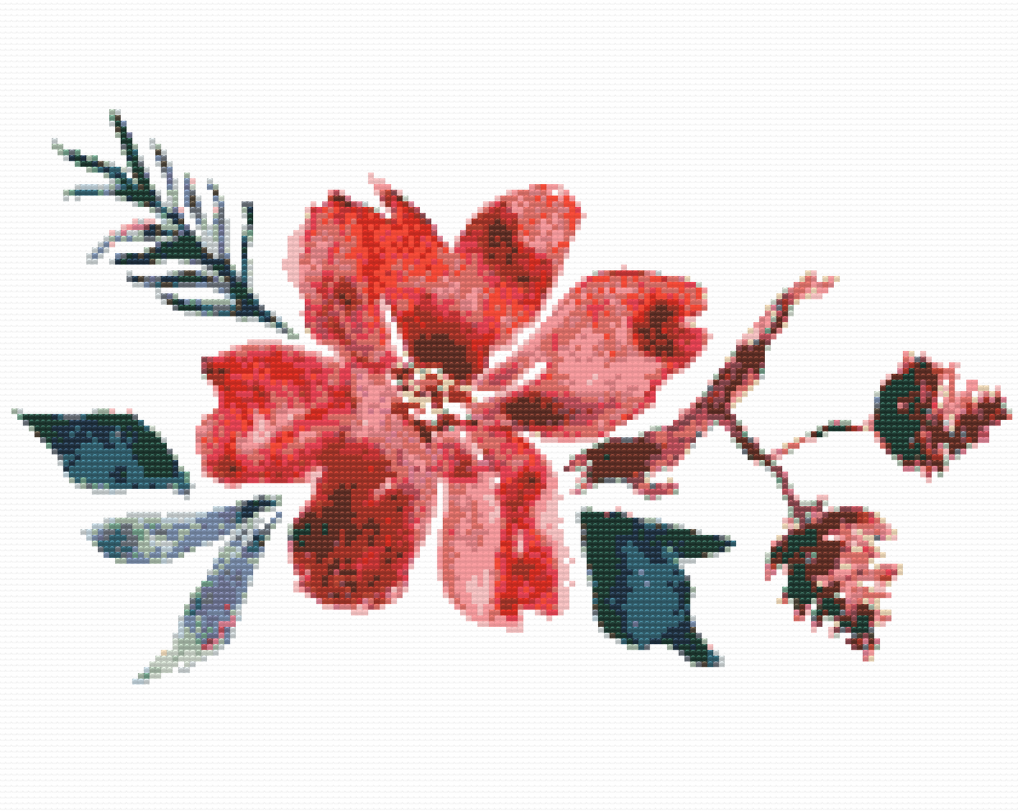 Diamond Paint - Skitsen af blomsten
