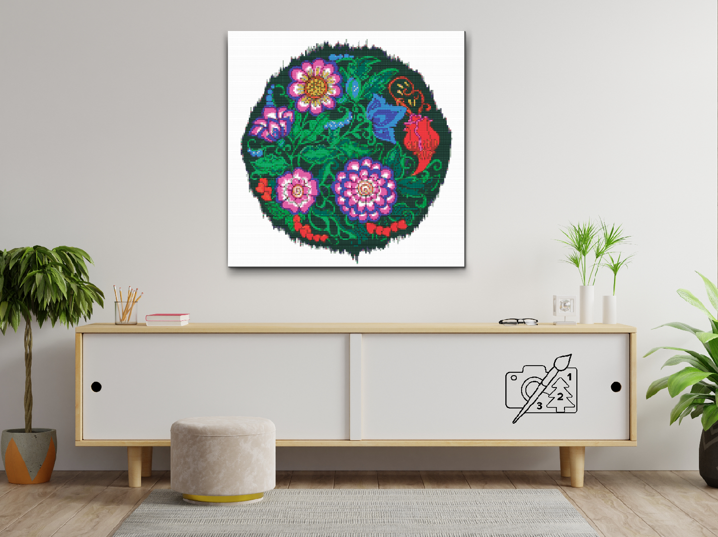 Diamond Paint - Mandala med blomster