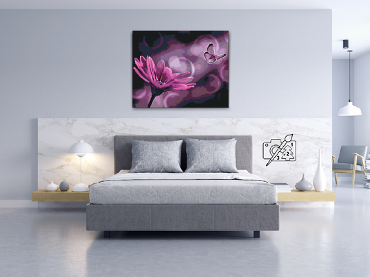 Paint by number - Butterfly og Gerbera