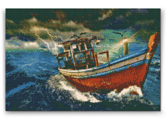 Diamond Paint - Båd i Storm 4