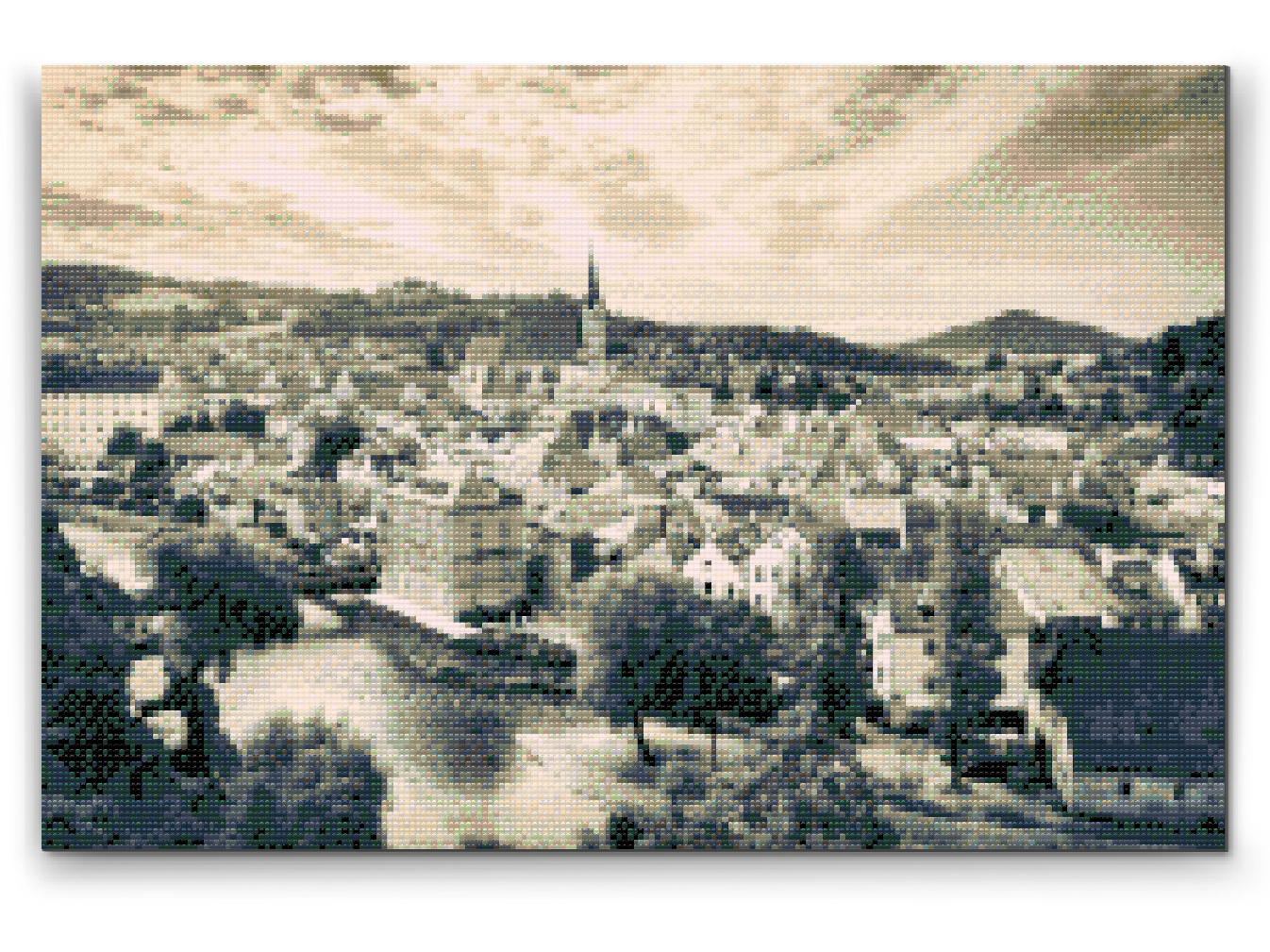 Diamond Paint - Cesky Krumlov i grå nuancer