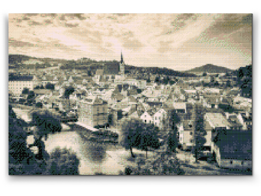 Diamond Paint - Cesky Krumlov i grå nuancer