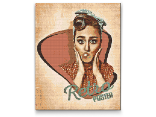 Diamond Paint - Kvinde, retroportræt