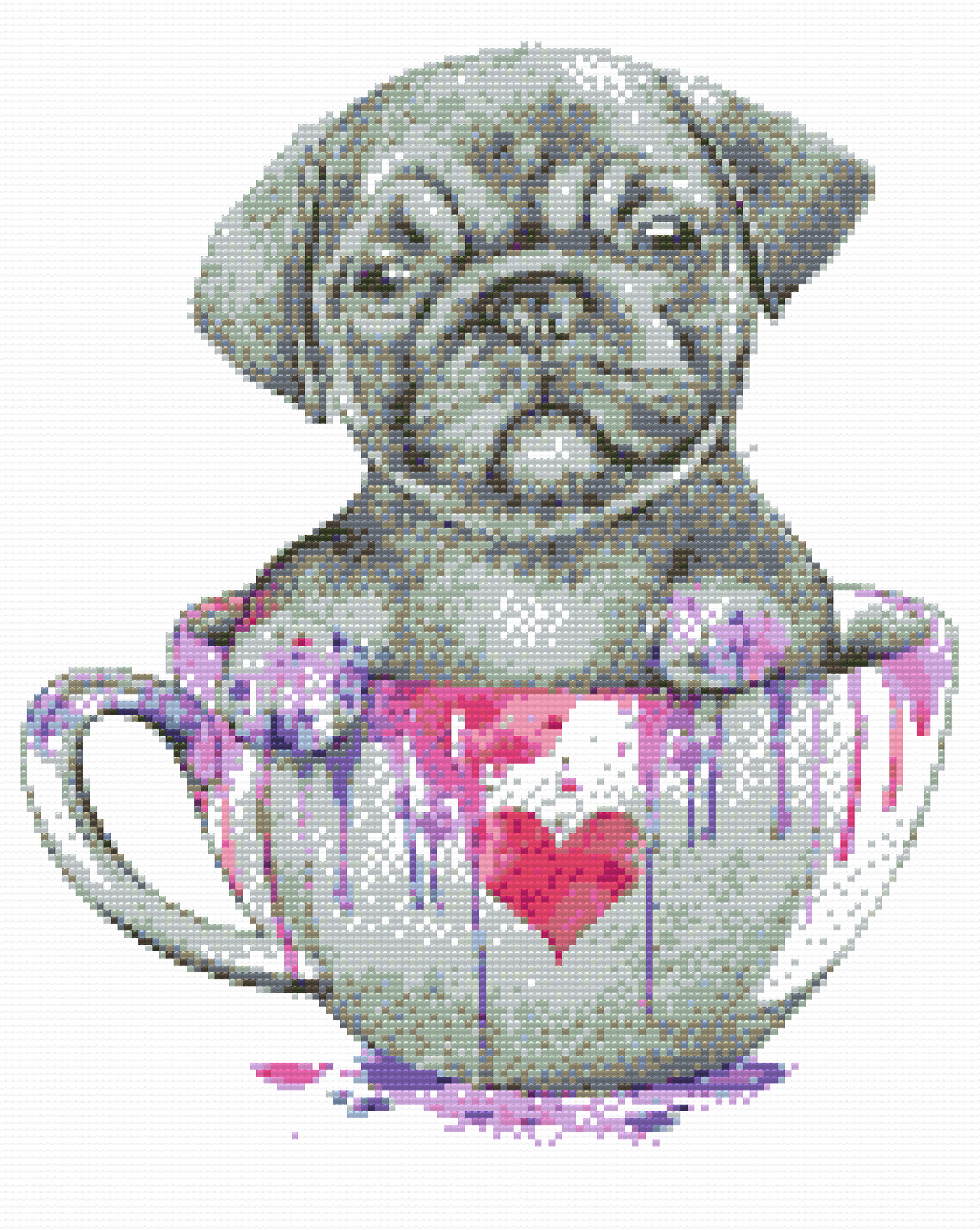 Diamond Paint - Mops i et malet krus