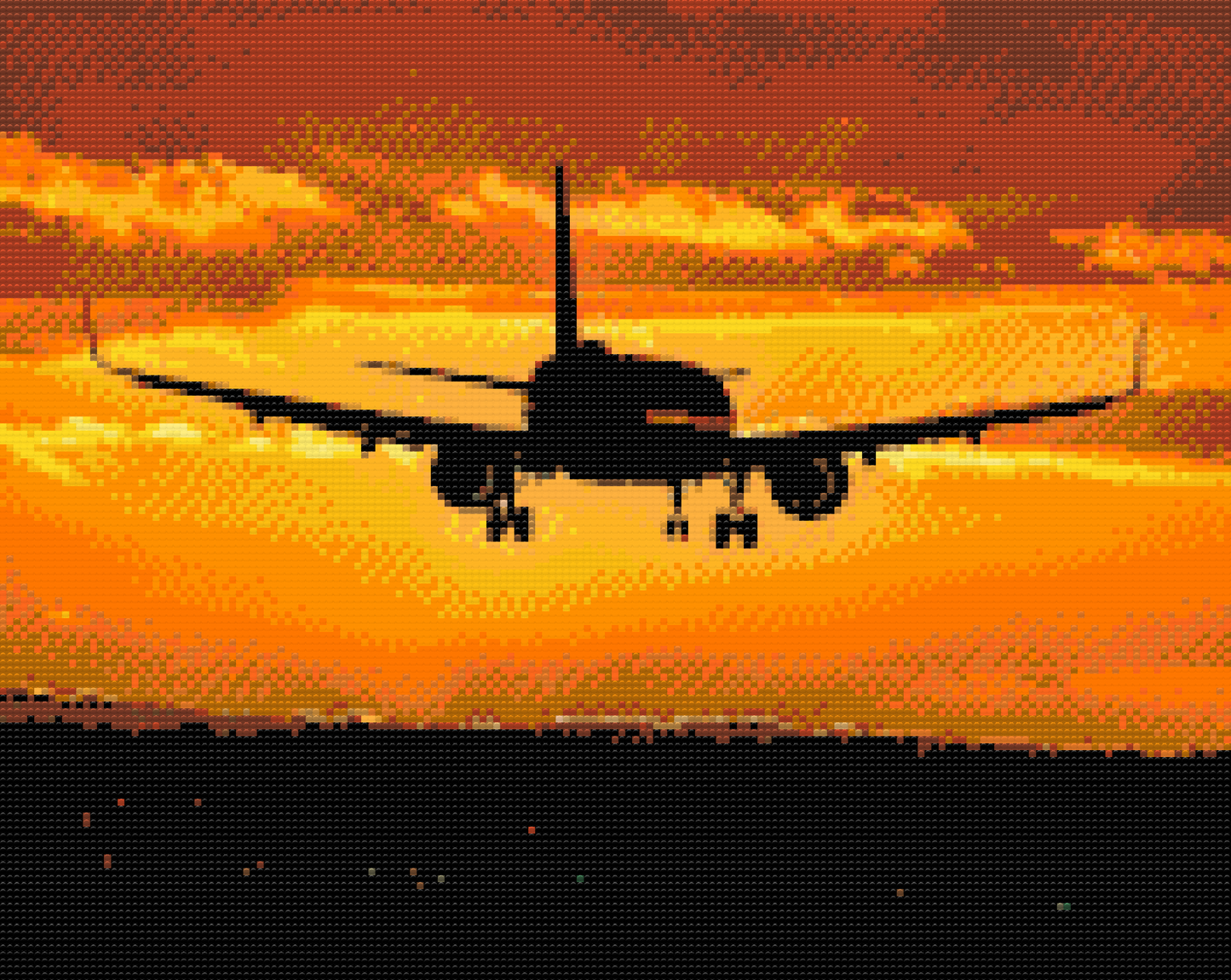 Diamond Paint - Flyvning ved solnedgang