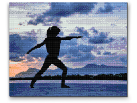 Diamond Paint - Yoga på stranden