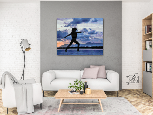 Diamond Paint - Yoga på stranden