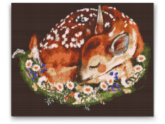 Diamond Paint - Rådyr blandt blomsterne