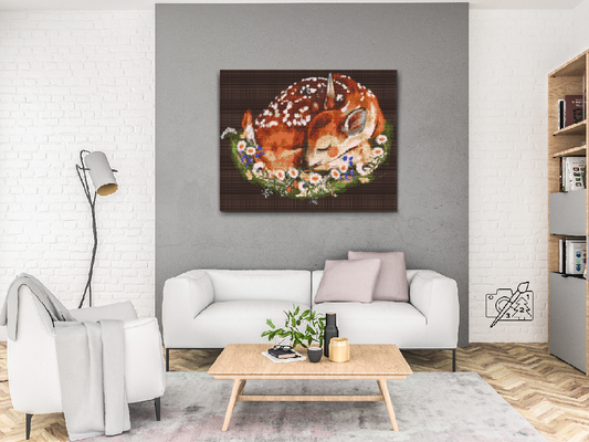 Diamond Paint - Rådyr blandt blomsterne