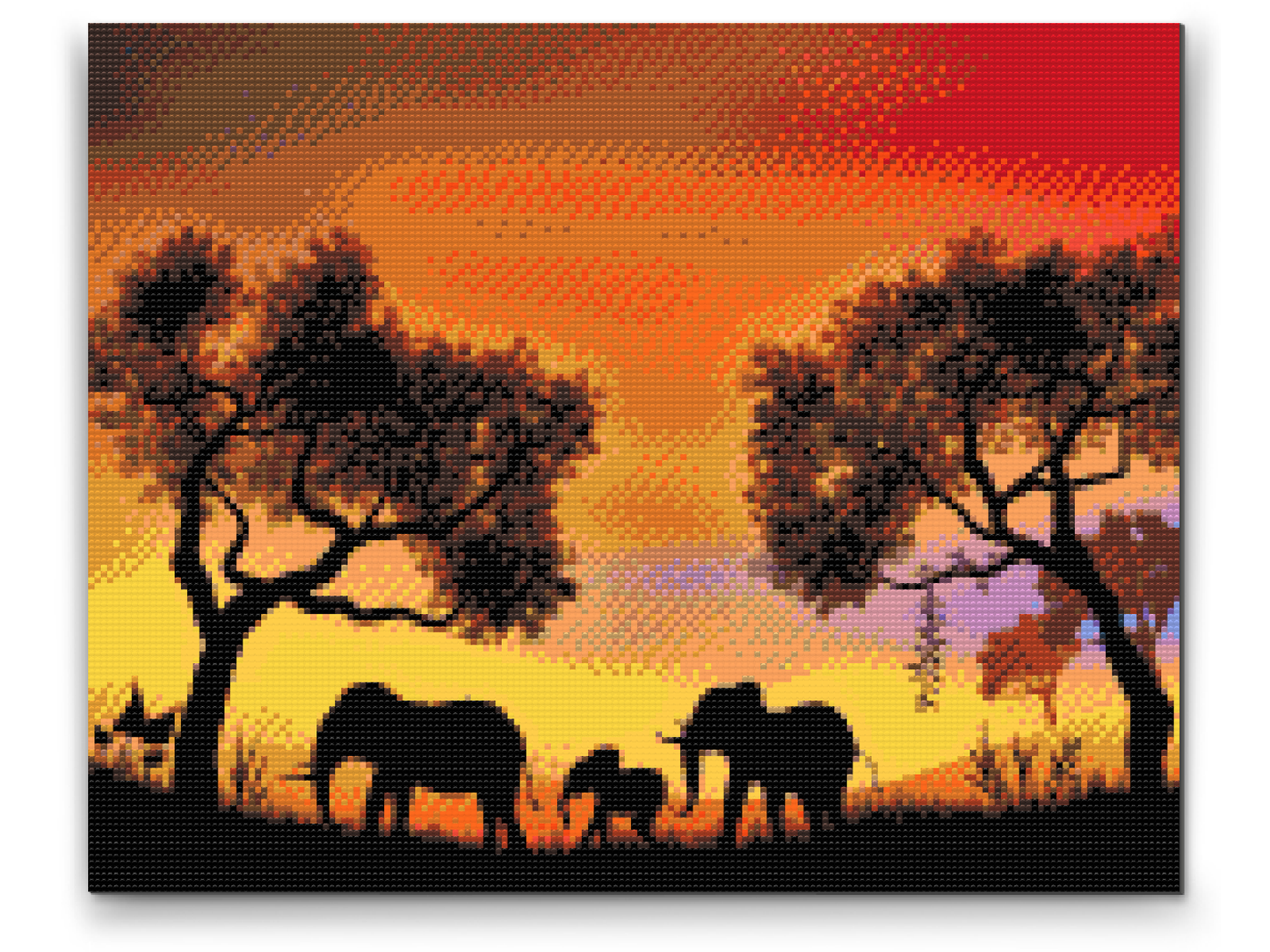 Diamond Paint - Elefantfamilien