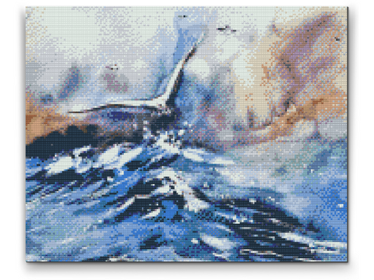 Diamond Paint - Måge, der flyver over havet