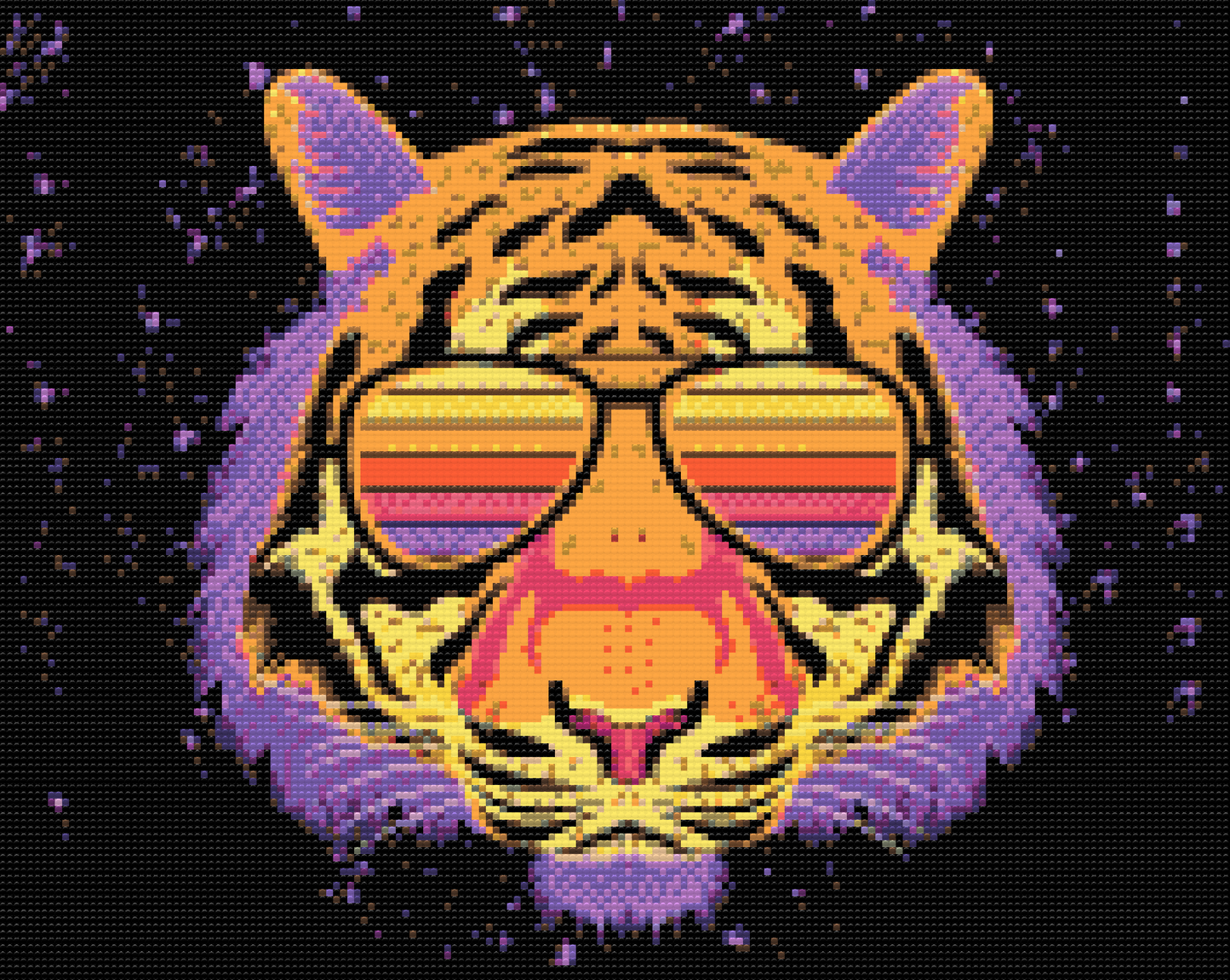 Diamond Paint - Tiger med briller