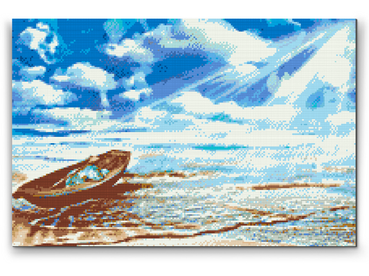 Diamond Paint - Båd ved havets kant