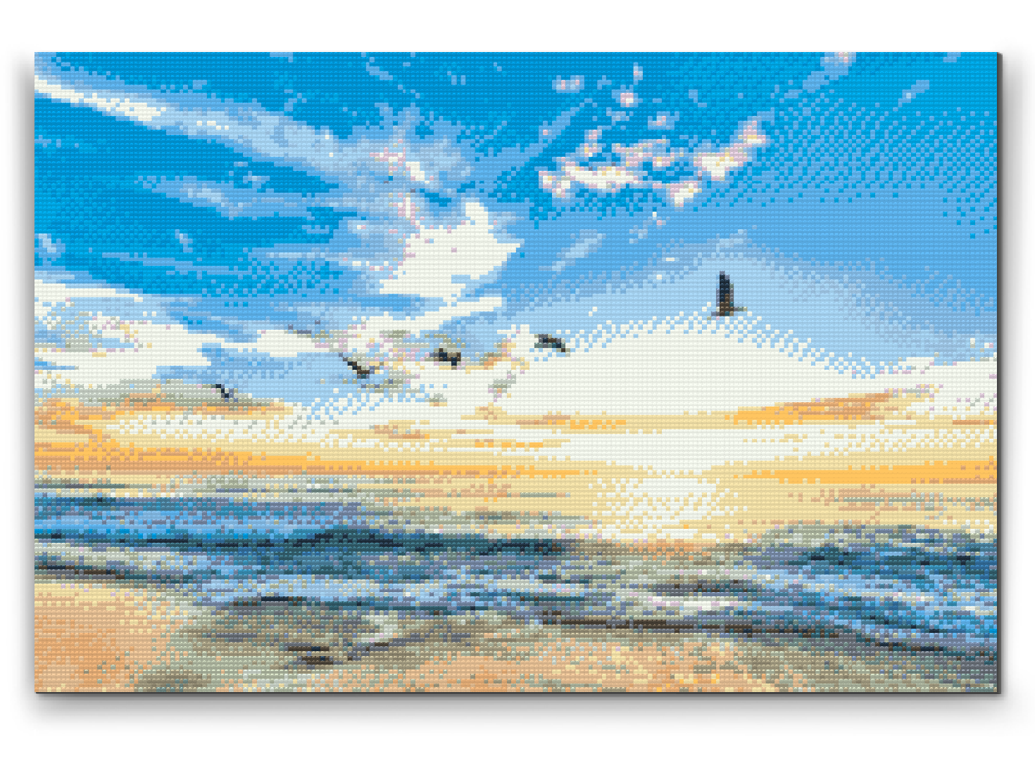 Diamond Paint - Fugle, der flyver over havet