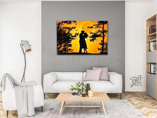 Diamond Paint - Par forelskede ved solnedgang