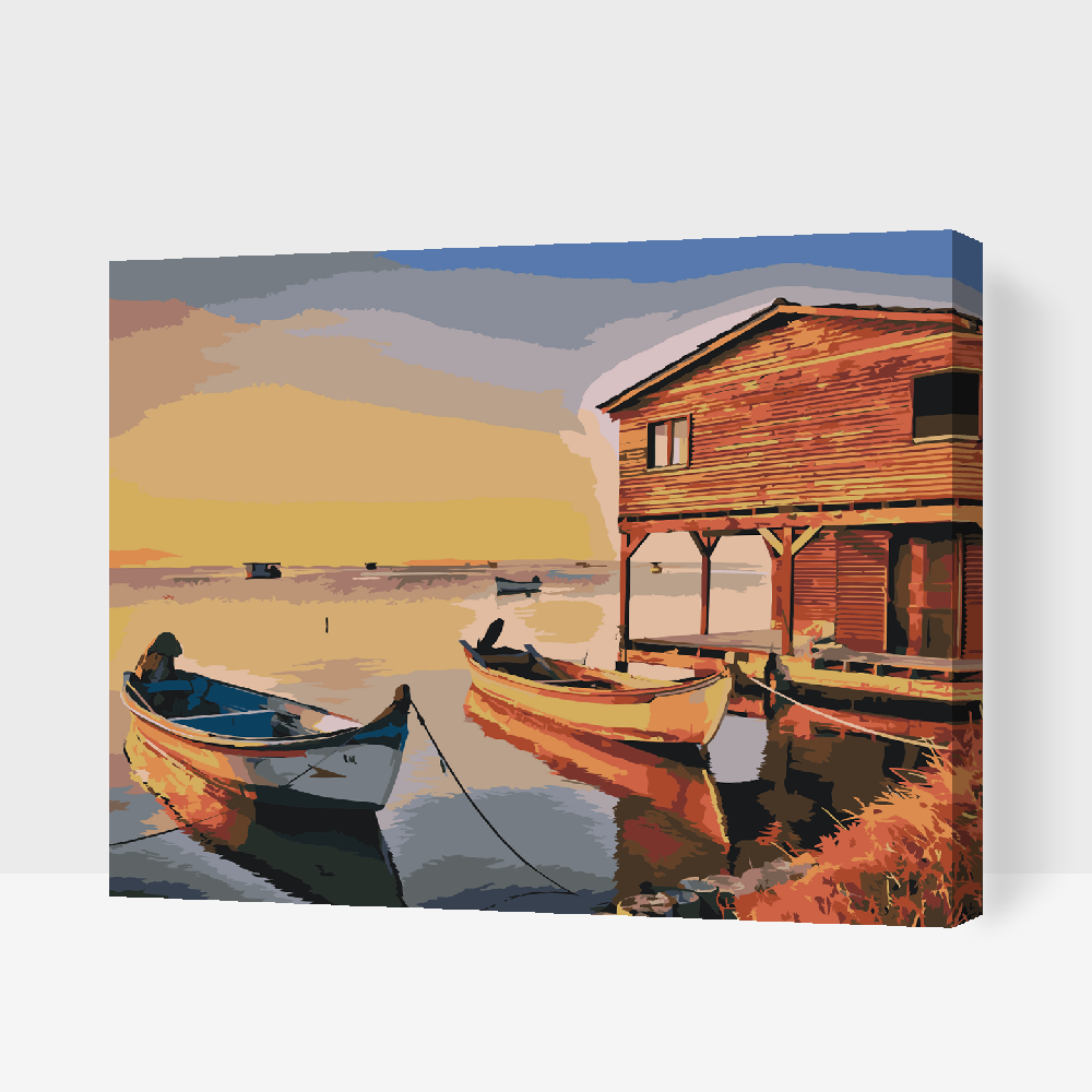 Paint by number - Både og træhus