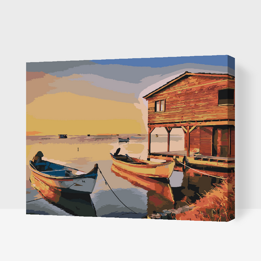 Paint by number - Både og træhus