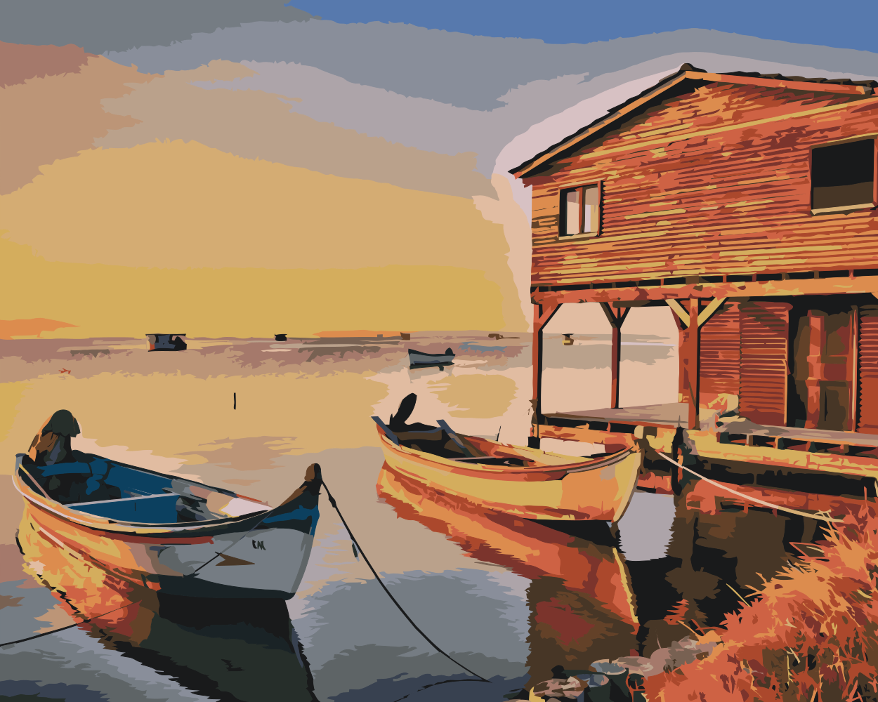 Paint by number - Både og træhus