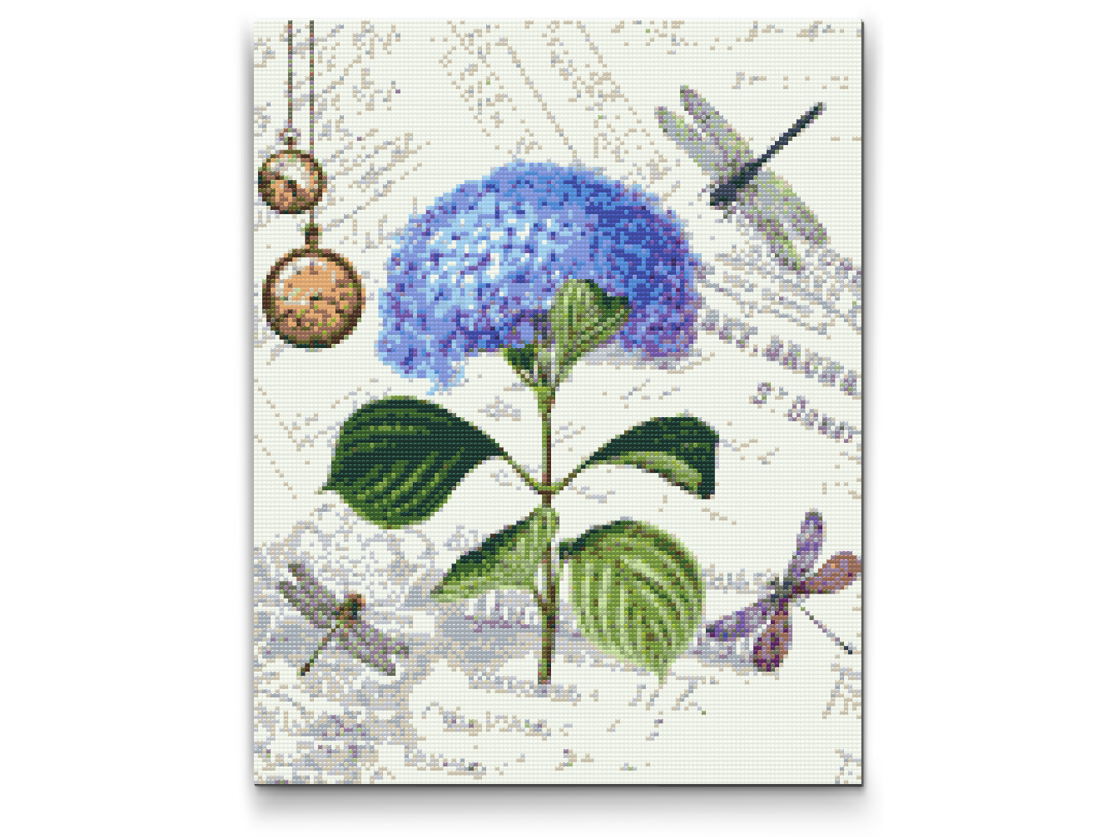 Diamond Paint - Hortensia og guldsmede