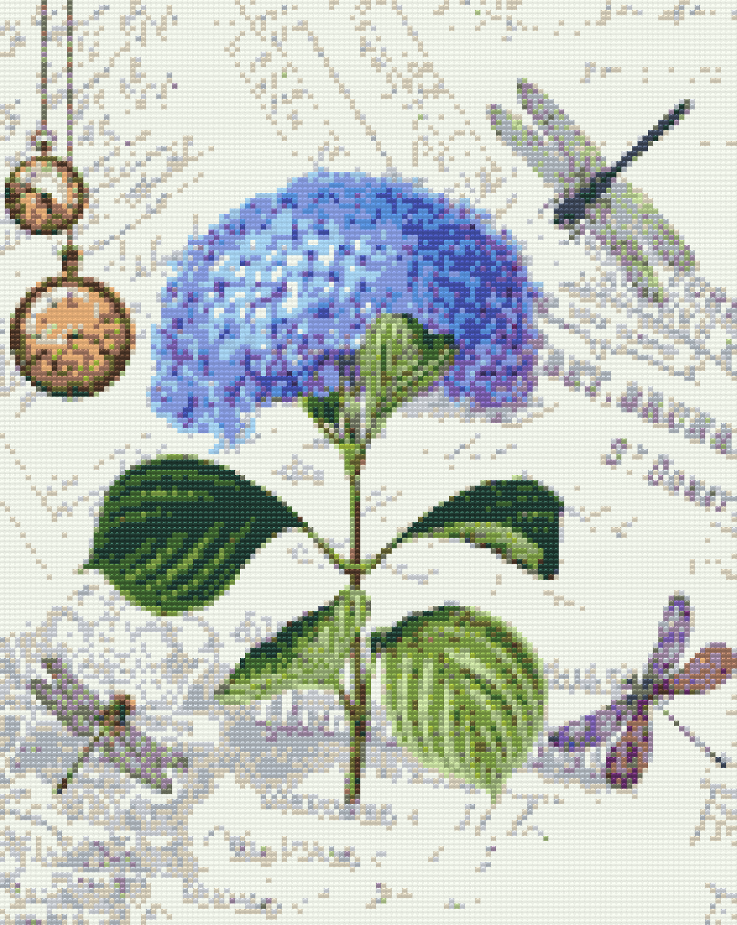 Diamond Paint - Hortensia og guldsmede