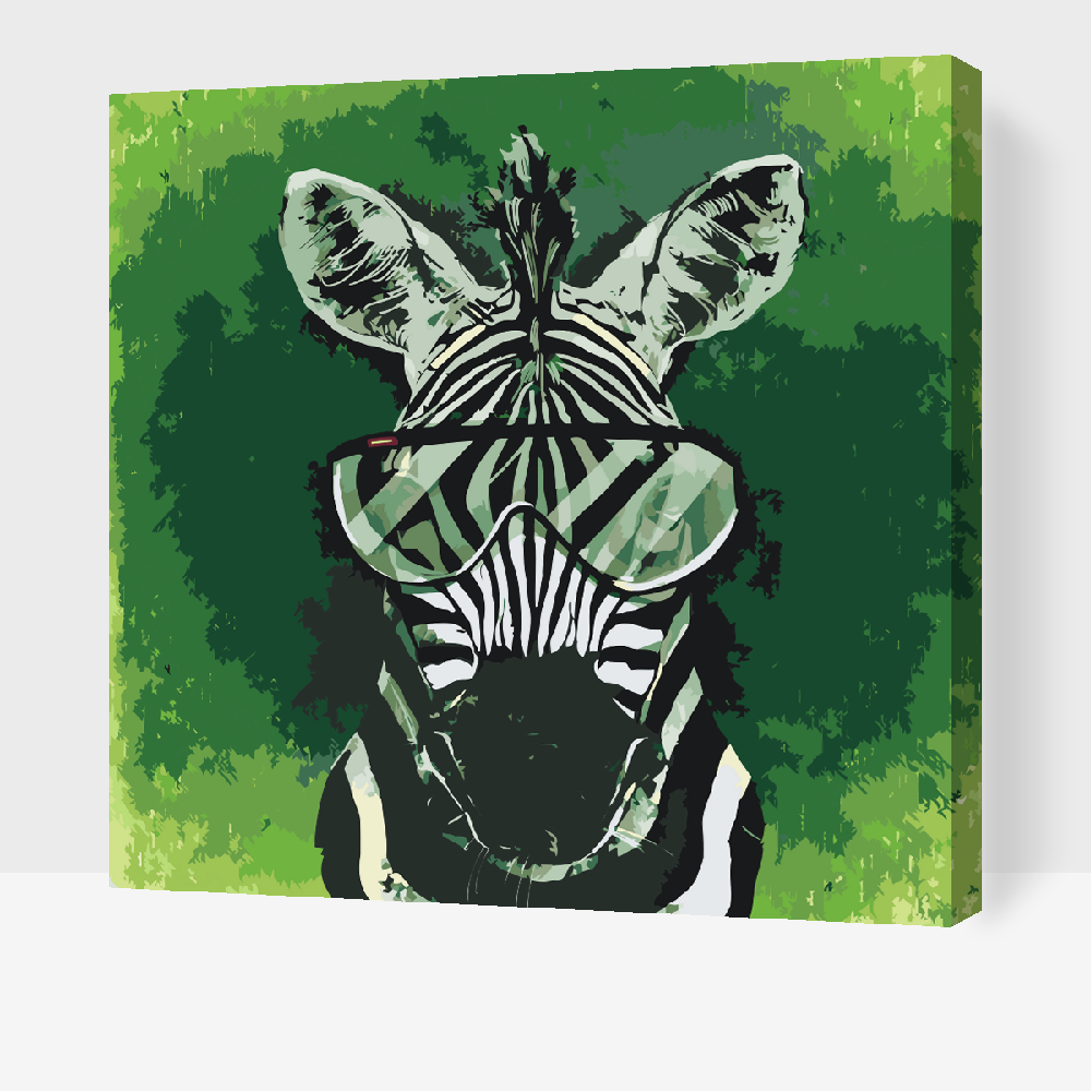 Paint by number - Zebra med briller