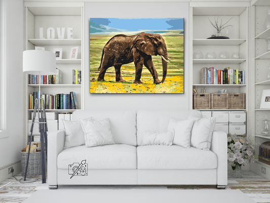 Paint by number - Safari-elefant