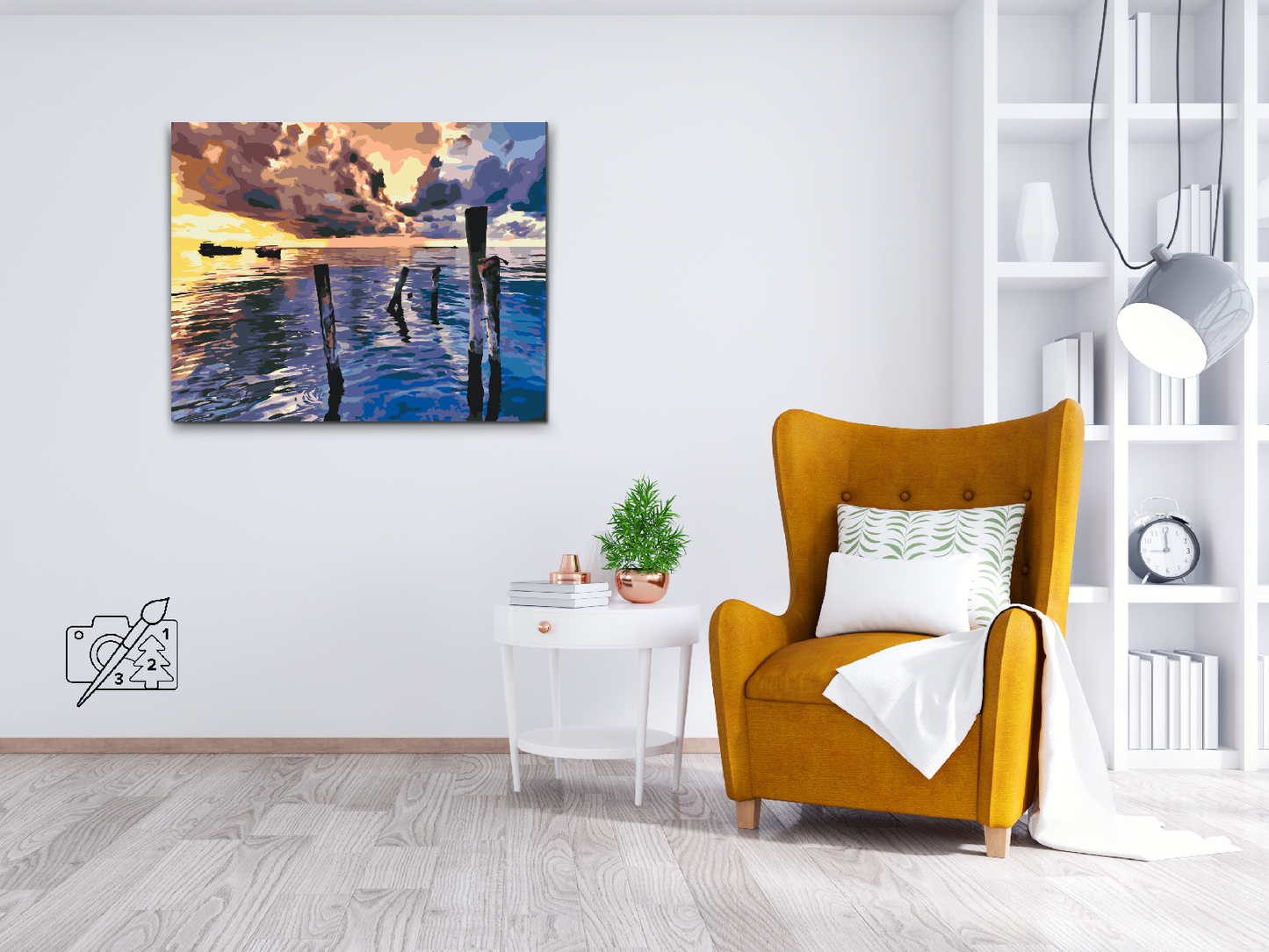 Paint by number - Stormfuld solnedgang
