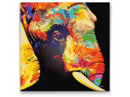 Diamond Paint - Farvet elefant