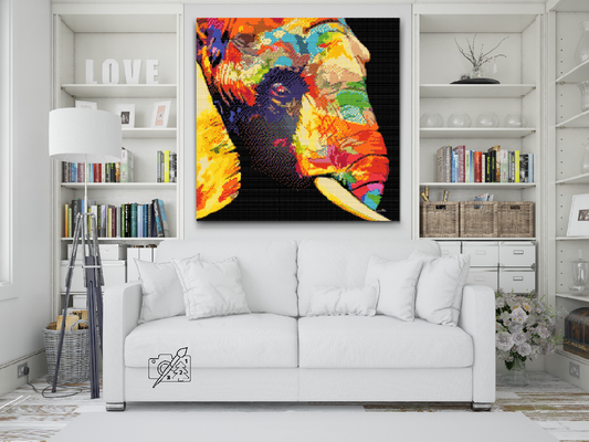 Diamond Paint - Farvet elefant