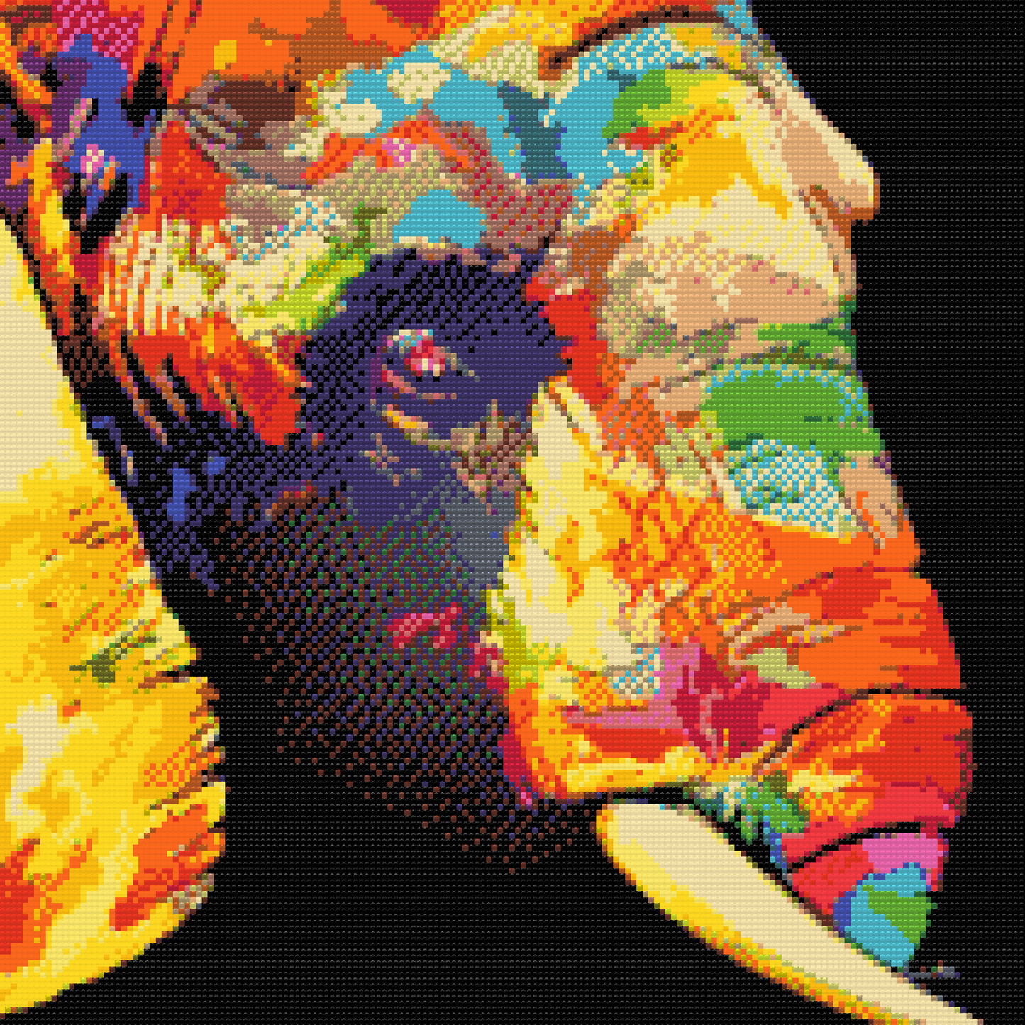 Diamond Paint - Farvet elefant