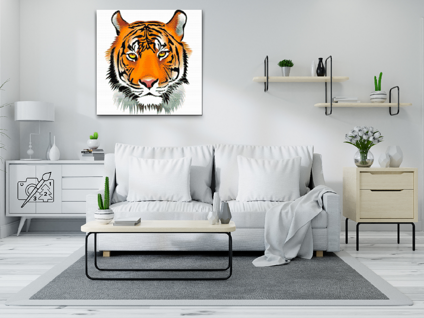 Diamond Paint - Tigerhoved